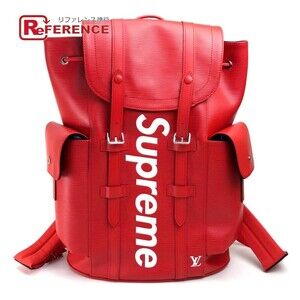 Louis Vuitton Supreme Epi Christopher Backpack Leather Red